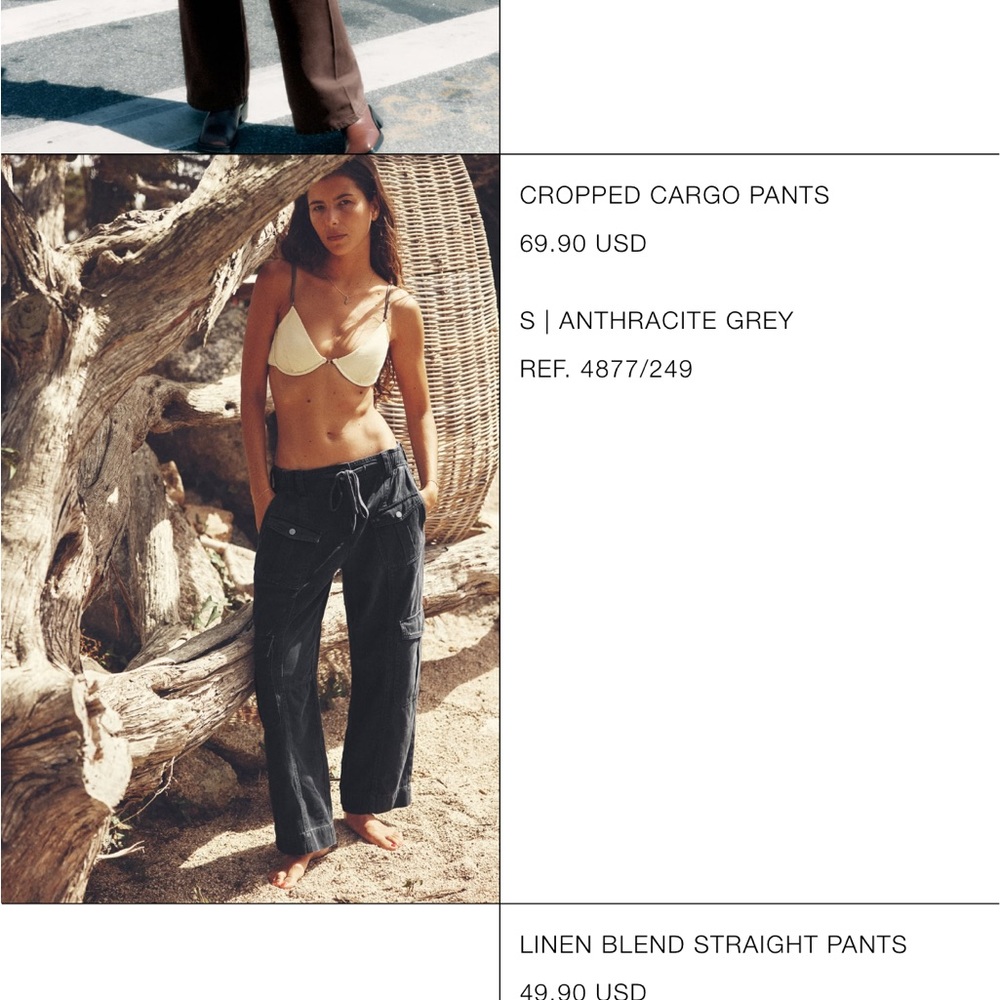Zara cropped cargos. Size small